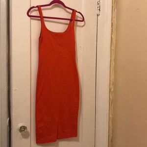 Red tank midi dress